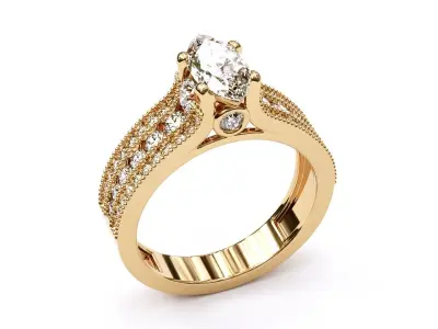marquise fancy ring 3D print model
