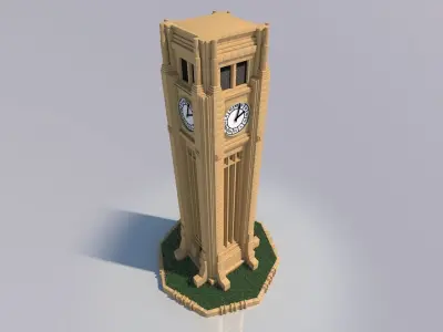 Beirut Clock Tower Landmark - Parliament of Lebanon 3D model