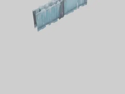 IceCovered Fence model Low-poly 3D model