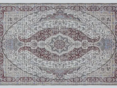 Oriental-style national carpet made of silk for Interior  3D model
