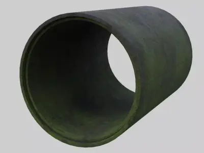 Concrete Pipe 1C Low-poly 3D model