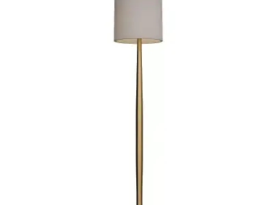 Adesso floor lamp with brass base and shade 3D model