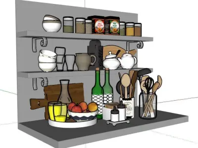 kitchen set items  3D model