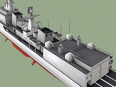  Chinese Navy Type 051B Luhai Class DDG-167 Shenzhen (low polygon) 