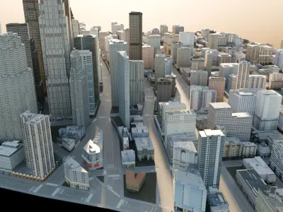 Modular Big City Low-poly 3D model