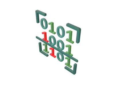 Data Scan Icon v1 004 Low-poly 3D model
