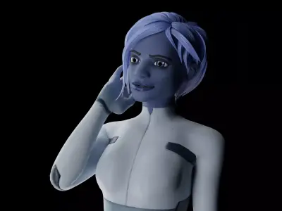 Ava - stylized female sci-fi character Low-poly 3D model