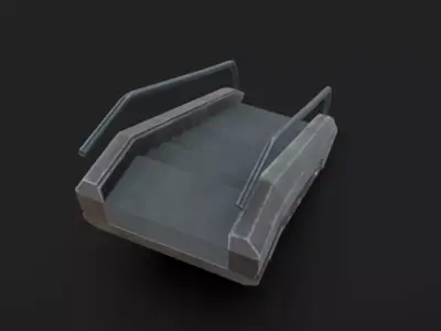 SciFi Stairs Low-poly 3D model