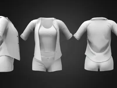 Teen Outfit Low-poly 3D model