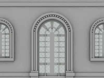 Windows facade 3D model