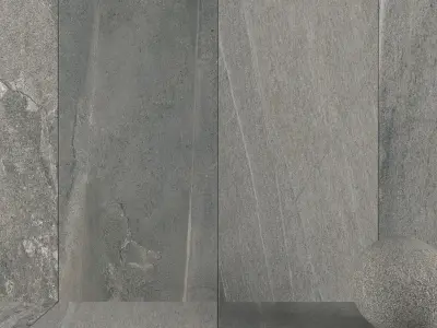 Stone Wall Tiles Santorini Fume 120x270 Set 3 Texture