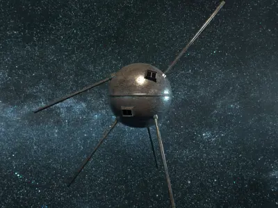 Vanguard TV3 Satellite Low-poly 3D model