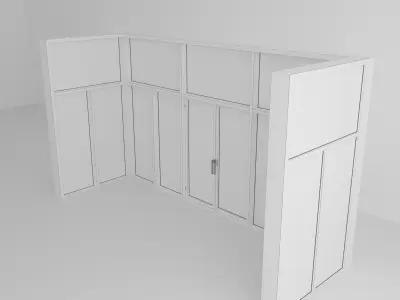 Panoramic windows Door Entrance 1 Low-poly 3D model