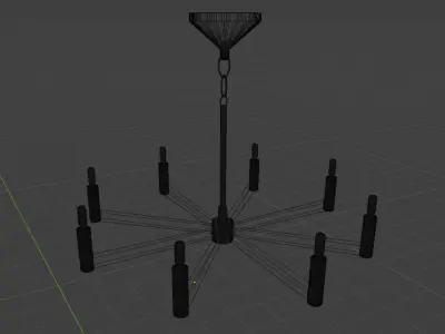 Black Metallic Chandelier 3D model
