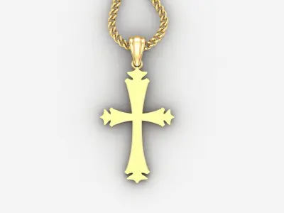 Light Gold 18K Cross Pendant 1CP007 3D print model