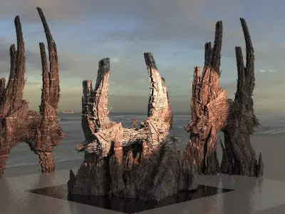 Alien Monolith Shard Archways  3D model