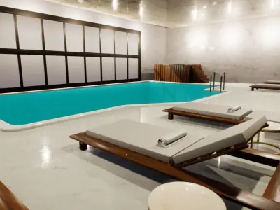 Spa - massage salon with pool 3D model