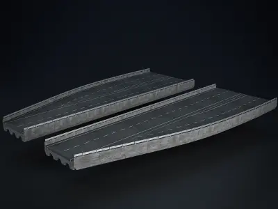 HIGHWAY AND ROAD SET ESSENTIAL PACK Low-poly 3D model