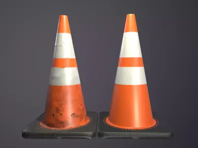 Traffic cone  Low-poly 3D model buy