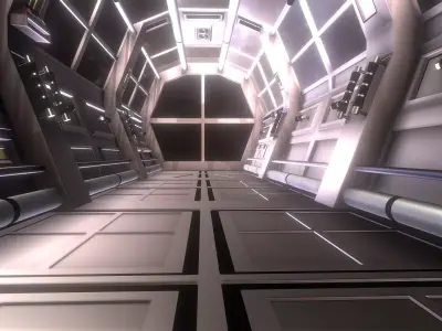 Spaceship - Corridor Low-poly 3D model purchase