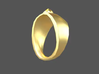 Gem Simple Ring v1 001 Low-poly 3D model