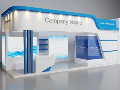 10 Exhibition Stand Stall Booth 3D model Collection Vol-03 3D Model Pack