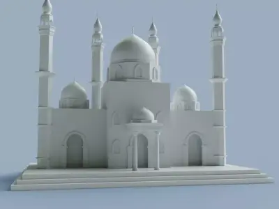 3D Model Masjid Packed Bundle