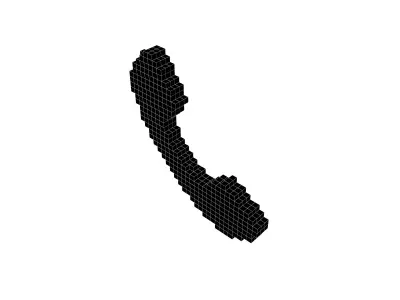 Voxel Phone Symbol v1 003 Low-poly 3D model