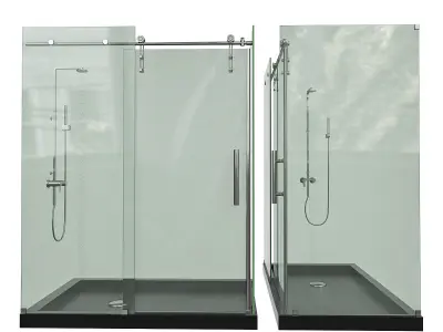 Enigma-Z shower enclosure with glass doors 3D model