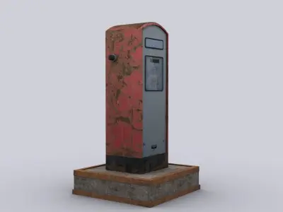 Gas station Low-poly 3D model