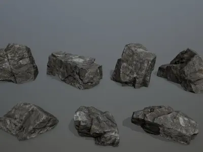 Rock Set 15 Low-poly 3D model