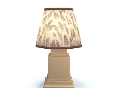 Chocolate Brown Fern Scalloped Table Lamp PBR 3D model