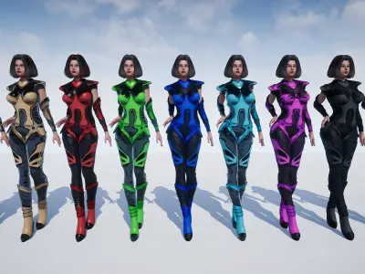 Sci-Fi Girl Low-poly 3D model