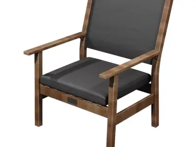 Patio Chair Director Low-poly 3D model