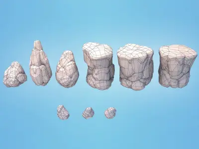 Low poly stones and rocks Low-poly 3D model