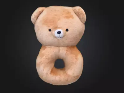 Teddy Bear Rattle Low-poly 3D model