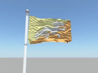 Bhutan Flag 3D model