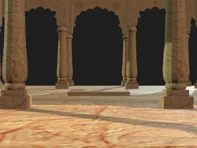 Memorial Mausoleum Queen Kusum Sarovar 01 Collumns 3D model