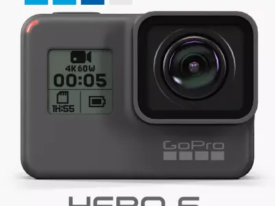 GoPro Hero6 Black action camera Low-poly 3D model