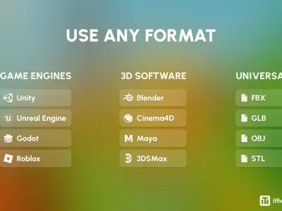 Platformer 5 Fruits Low-poly 3D model