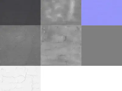 Scanned Seamless Cracked Asphalt PBR Textures Texture