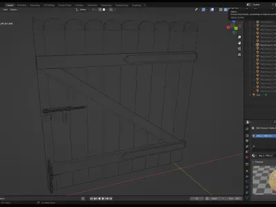 Fence - Wooden - Modular Low-poly 3D model