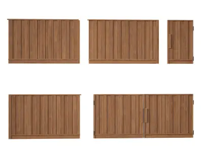 Wooden fence 3D model