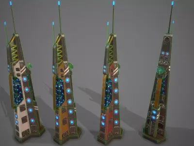 Sci-Fi Building-08 Low-poly 3D model