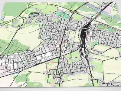 Cityscape Freilassing Bavaria Germany 3D model