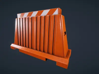 Jersey Water Barrier Low-poly 3D model
