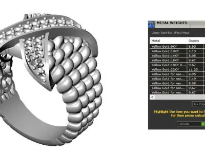 Jewelry ring 222 3D print model