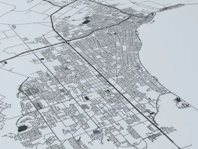 Corpus Christi Road Network and Streets 3D model