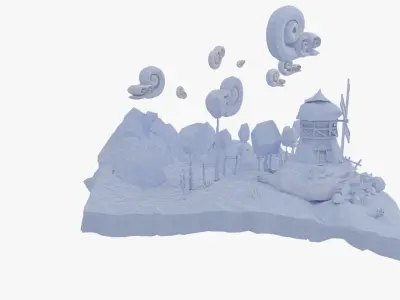 Low Poly Paper Mill Low-poly 3D model