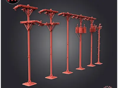 Utility Poles 3D print model